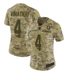 Women's Nike Indianapolis Colts #4 Adam Vinatieri Limited Camo 2018 Salute to Service NFL Jersey