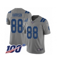 Men's Indianapolis Colts #88 Marvin Harrison Limited Gray Inverted Legend 100th Season Football Jersey