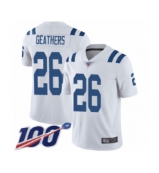 Men's Indianapolis Colts #26 Clayton Geathers White Vapor Untouchable Limited Player 100th Season Football Jersey