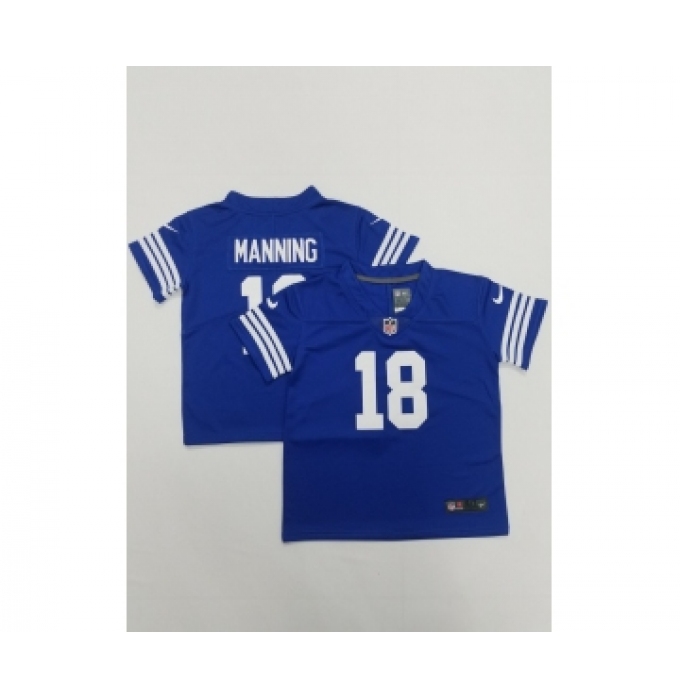 Toddlers Indianapolis Colts #18 Peyton Manning Blue 2022 Vapor Untouchable Stitched NFL Nike Limited Jersey