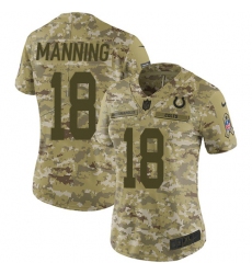 Women's Nike Indianapolis Colts #18 Peyton Manning Limited Camo 2018 Salute to Service NFL Jersey