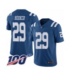 Men's Indianapolis Colts #29 Malik Hooker Limited Royal Blue Rush Vapor Untouchable 100th Season Football Jersey