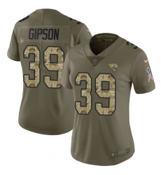 Women's Nike Jacksonville Jaguars #39 Tashaun Gipson Limited Olive/Camo 2017 Salute to Service NFL Jersey