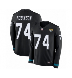 Men's Nike Jacksonville Jaguars #74 Cam Robinson Limited Black Therma Long Sleeve NFL Jersey