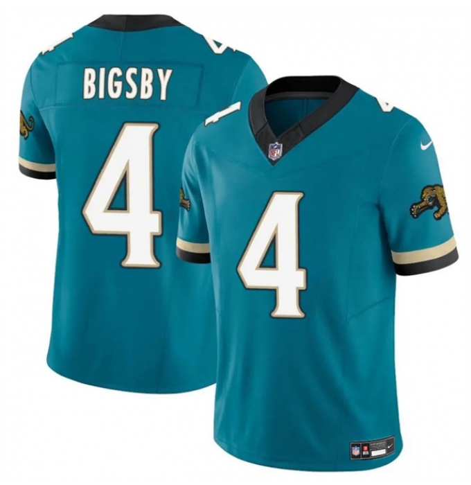 Men's Jacksonville Jaguars #4 Tank Bigsby Teal 2024 F.U.S.E. Prowler Throwback Vapor Limited Stitched Football Jersey