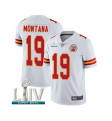 Men's Kansas City Chiefs #19 Joe Montana White Vapor Untouchable Limited Player Super Bowl LIV Bound Football Jersey