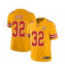 Youth Kansas City Chiefs #32 Marcus Allen Limited Gold Inverted Legend Football Jersey