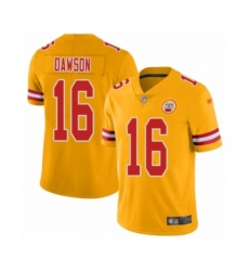 Women's Kansas City Chiefs #16 Len Dawson Limited Gold Inverted Legend Football Jersey