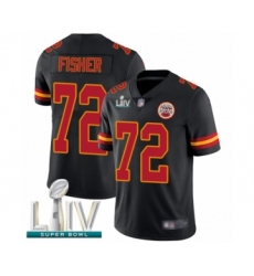 Youth Kansas City Chiefs #72 Eric Fisher Limited Black Rush Vapor Untouchable Super Bowl LIV Bound Football Jersey