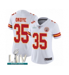 Women's Kansas City Chiefs #35 Christian Okoye White Vapor Untouchable Limited Player Super Bowl LIV Bound Football Jersey