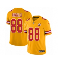 Women's Kansas City Chiefs #88 Tony Gonzalez Limited Gold Inverted Legend Football Jersey