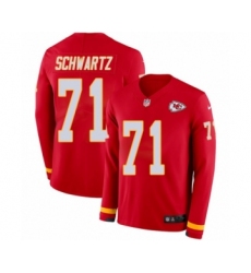 Men's Nike Kansas City Chiefs #71 Mitchell Schwartz Limited Red Therma Long Sleeve NFL Jersey