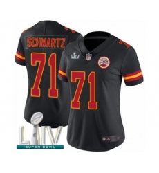 Women's Kansas City Chiefs #71 Mitchell Schwartz Limited Black Rush Vapor Untouchable Super Bowl LIV Bound Football Jersey