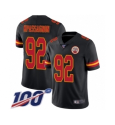 Men's Kansas City Chiefs #92 Tanoh Kpassagnon Limited Black Rush Vapor Untouchable 100th Season Football Jersey