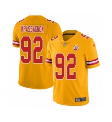 Youth Kansas City Chiefs #92 Tanoh Kpassagnon Limited Gold Inverted Legend Football Jersey