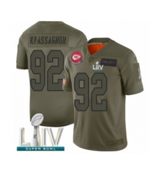 Youth Kansas City Chiefs #92 Tanoh Kpassagnon Limited Olive 2019 Salute to Service Super Bowl LIV Bound Football Jersey