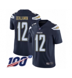 Men's Los Angeles Chargers #12 Travis Benjamin Navy Blue Team Color Vapor Untouchable Limited Player 100th Season Football Jersey